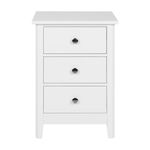 Branco - MESA DE CABECEIRA 3 GAVETAS DEVON