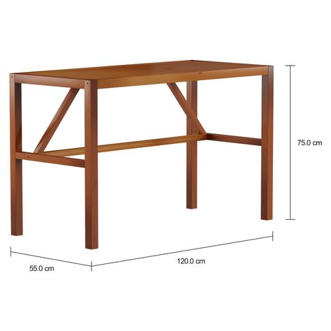 Imagem com medidas do produto ESCRIVANINHA 1,20 M X 55 CM SUPPORT