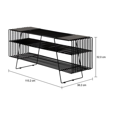 Imagem com medidas do produto RACK 1,15 M X 36 CM TELMA