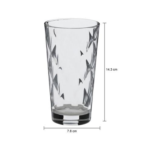 Imagem com medidas do produto COPO LONG DRINK 375 ML DIAMOND