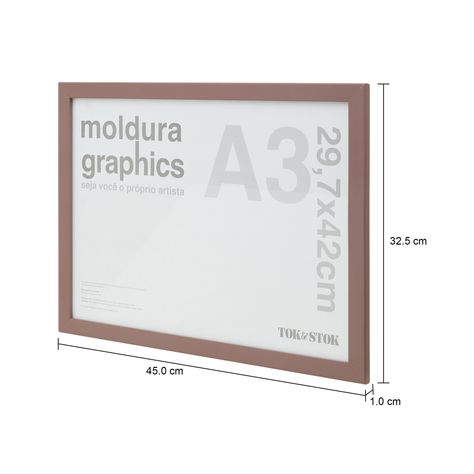 Imagem com medidas do produto KIT MOLDURA A3 29 CM X 42 CM GRAPHICS