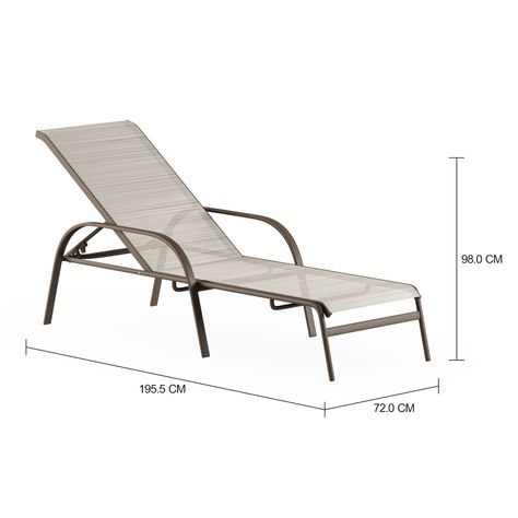 Imagem com medidas do produto CHAISE LONGUE SUN