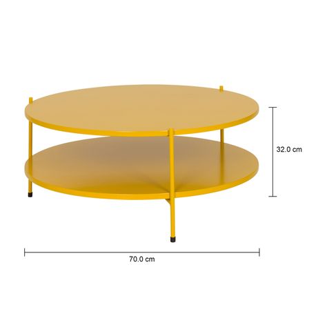 Imagem com medidas do produto MESA DE CENTRO REDONDA 70 CM ZAKIM