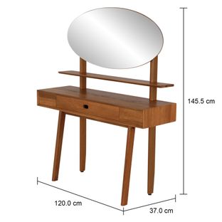 Imagem com medidas do produto PENTEADEIRA 1 GAVETA 1,20 M X 37 CM PILOTIS