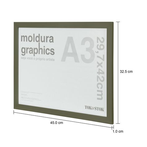 Imagem com medidas do produto KIT MOLDURA A3 29 CM X 42 CM GRAPHICS