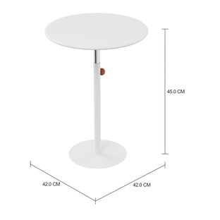 Imagem com medidas do produto MESA LATERAL REDONDA 42 CM DART