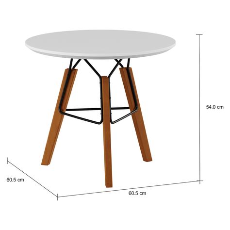 Imagem com medidas do produto MESA LATERAL REDONDA 60 CM OVNI