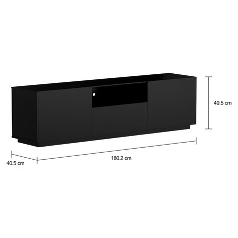 Imagem com medidas do produto RACK 2 PORTAS/1 GAVETA 1,80 M X 40 CM ROOM