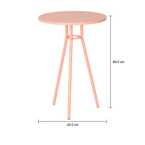 Imagem com medidas do produto MESA LATERAL ALTA REDONDA 45 CM LEGS