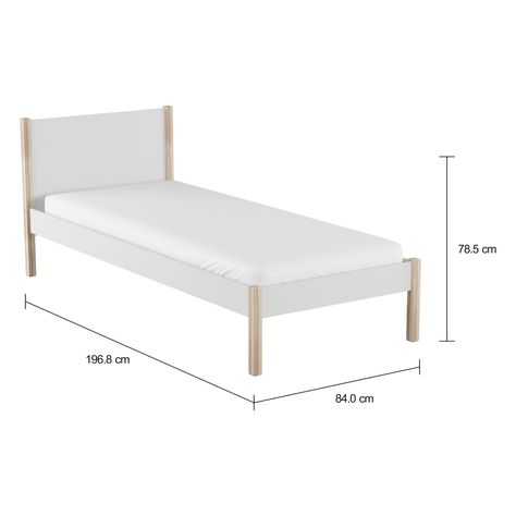Imagem com medidas do produto CAMA DE SOLTEIRO 78 CM PIN PLAY