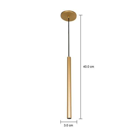 Imagem com medidas do produto LUMINÁRIA DE TETO 40 CM TUBING