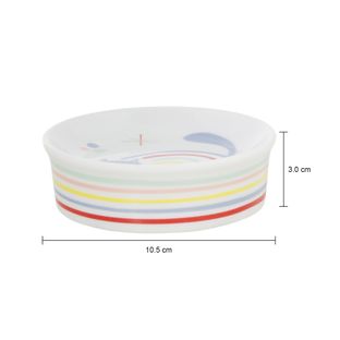 Imagem com medidas do produto SABONETEIRA ARCA-ÍRIS