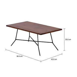 Imagem com medidas do produto MESA DE CENTRO 80 CM X 45 CM JAHARI