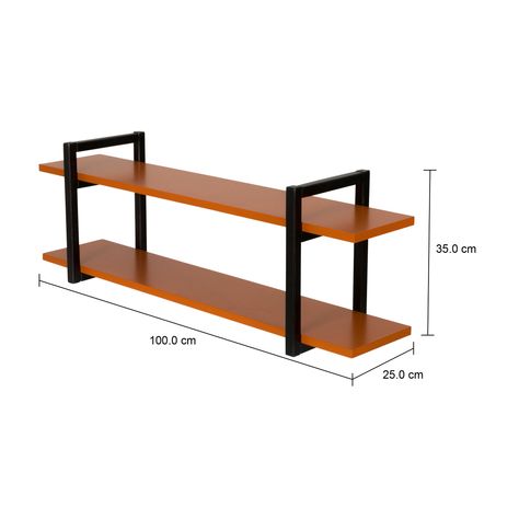 Imagem com medidas do produto PRATELEIRA 35 CM X 1 M X 25 CM SKADA