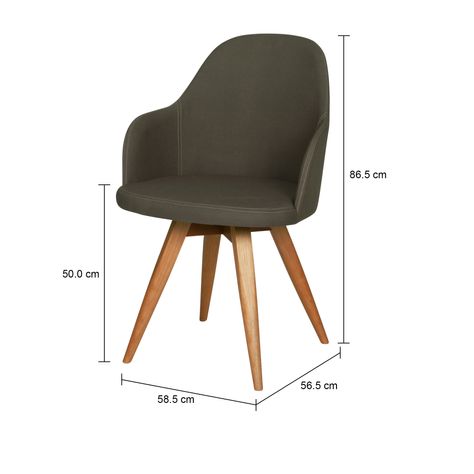 Imagem com medidas do produto CADEIRA GIRATÓRIA KLOE