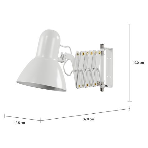 Imagem com medidas do produto LUMINÁRIA DE PAREDE PANTOGRAF
