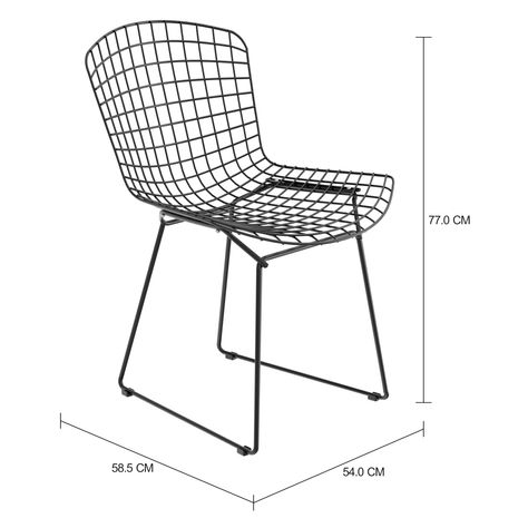 Imagem com medidas do produto CADEIRA BERTOIA