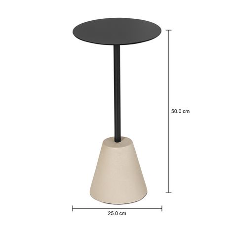 Imagem com medidas do produto MESA LATERAL BAIXA REDONDA 25 CM BRIDGE