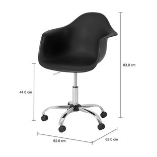 Imagem com medidas do produto CADEIRA HOME OFFICE COM BRAÇOS EAMES