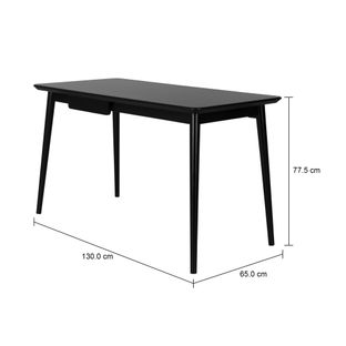 Imagem com medidas do produto MESA 1 GAVETA 1,30 M X 65 CM SKAND