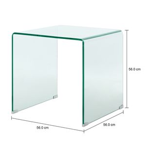 Imagem com medidas do produto MESA LATERAL 56 CM X 56 CM INGLASS