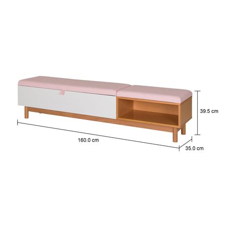 Imagem com medidas do produto BANCO 3 LUGARES/RACK MÍNIMO