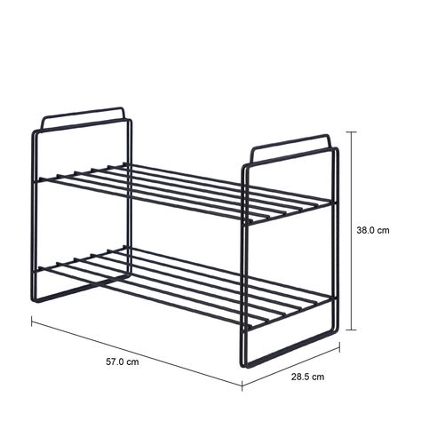 Imagem com medidas do produto SAPATEIRA EMPILHÁVEL 37 CM X 56 CM X 27 CM FINELINE