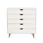Branco - CÔMODA 5 GAVETAS 90 CM X 40 CM LIN