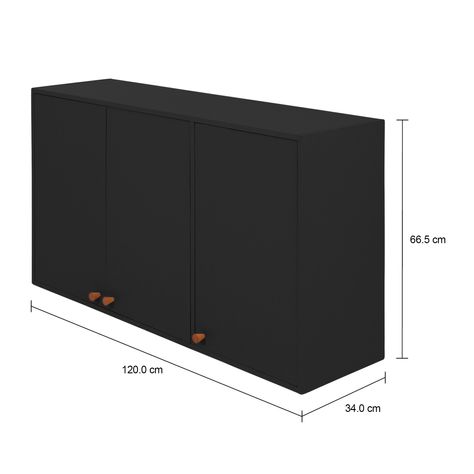 Imagem com medidas do produto ARMÁRIO SUPERIOR 1,20 M 3 PORTAS LIN