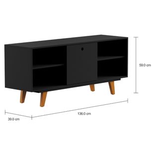 Imagem com medidas do produto RACK 1 PORTA BASCULANTE 1,36 M X 39 CM MARTIN