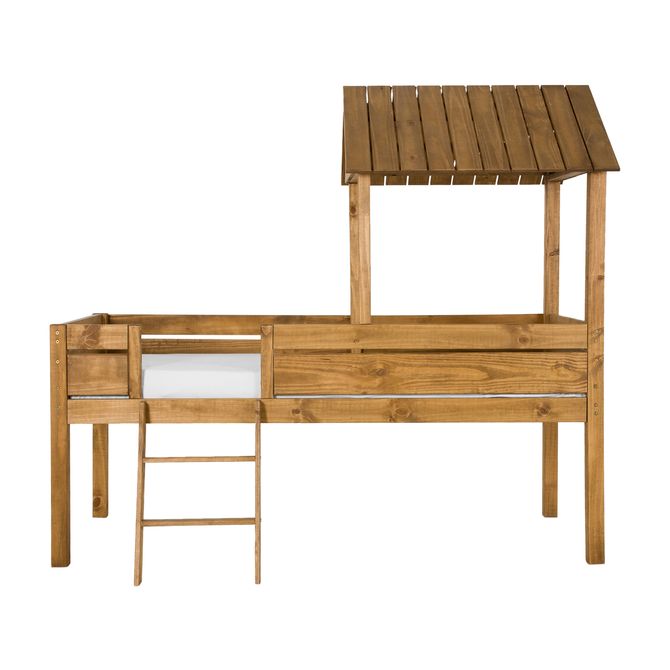 Cama De Solteiro Com Escada 78 Cm Wood Camp
