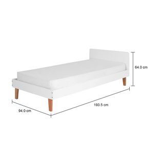 Imagem com medidas do produto CAMA DE SOLTEIRO 88 CM LIN