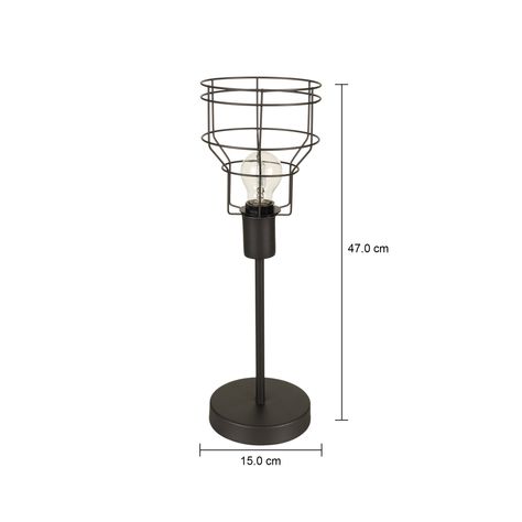 Imagem com medidas do produto LUMINÁRIA DE MESA WIRE CAGE