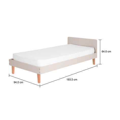 Imagem com medidas do produto CAMA DE SOLTEIRO 88 CM LIN