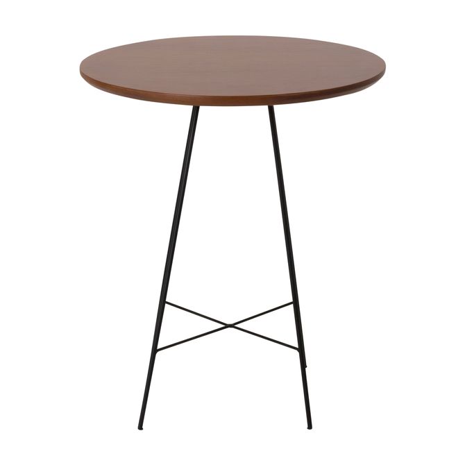 Mesa Lateral Alta Redonda 55 Cm Mid Century