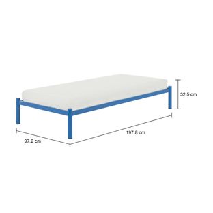 Imagem com medidas do produto CAMA DE SOLTEIRO 88 CM FLAT