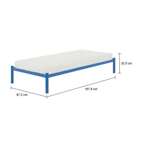 Imagem com medidas do produto CAMA DE SOLTEIRO 88 CM FLAT