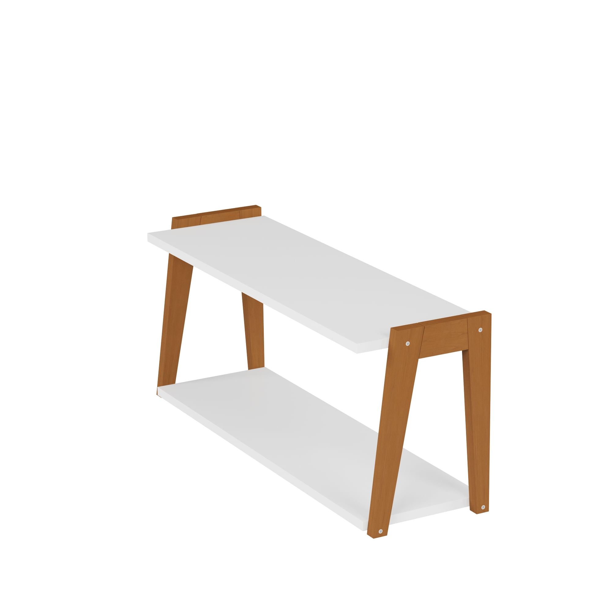 PRATELEIRA DUPLA 35 CM X 80 CM X 25 CM BARTÔ BRANCO/NOZES | Tok&Stok