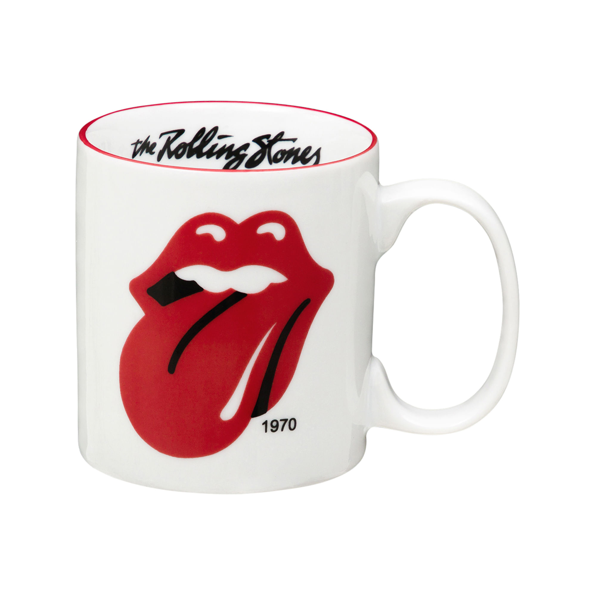 CANECA 360 ML ROCK HISTORY 1970 BRANCO/VERMELHO | Tok&Stok