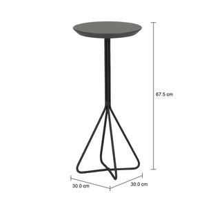 Imagem com medidas do produto MESA LATERAL ALTA REDONDA 30 CM CONSTRUCTION