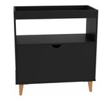 Preto - APARADOR 1 PORTA BASCULANTE 76 CM X 37 CM LIN