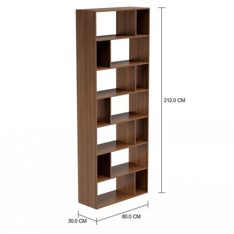 Imagem com medidas do produto ESTANTE/DIVISÓRIA 80 CM X 2,12 M BLOCK WOOD