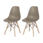 FAIA BEGE - CONJUNTO COM 2 CADEIRAS EAMES WOOD