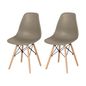 FAIA BEGE - CONJUNTO COM 2 CADEIRAS EAMES WOOD