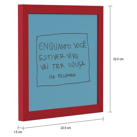 Imagem com medidas do produto QUADRO 22 CM X 22 CM  IDA - VAI TER LOUÇA