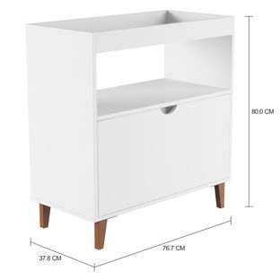 Imagem com medidas do produto APARADOR 1 PORTA BASCULANTE 76 CM X 37 CM LIN