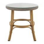 Bege/mescla multicor - MESA LATERAL REDONDA 48 CM BISTRÔ