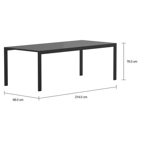 Imagem com medidas do produto MESA DE REUNIÃO 2,14 M X 98 CM BRÁS