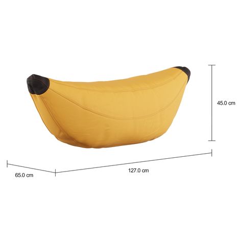 Imagem com medidas do produto PUFF INFANTIL BANANA