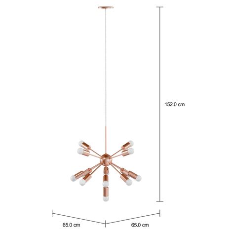 Imagem com medidas do produto LUMINÁRIA DE TETO ÁTOMO